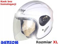 KASK MOTOCYKLOWY DZIECIĘCY SKUTER QUAD ATV GOKART ROLKI BIAŁY DZIECKA XL