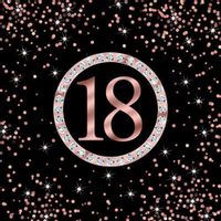 Serwetki papierowe 18 urodziny czarne konfetti rose gold, 20 szt.