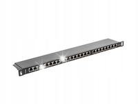 Lanberg Patch Panel 24 Port 0.5U Kat.6 czarny ekranowany