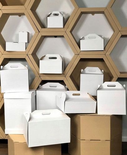Karton pudełko na tort ciasto 30x30x25 cm BIAŁE opakowanie BARDZO MOCNE na Arena.pl