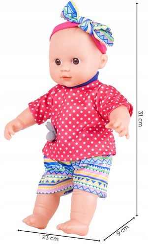 LALKA MIĘKKA INERAKTYWNA BOBAS NIEMOWLAK ZE SMOCZKIEM WYDAJE DŹWIĘKI 31 CM na Arena.pl