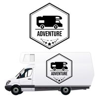 NAKLEJKA NA BOK AUTA gwiazdki KAMPER przyczepę kempingową camper auto 70 cm