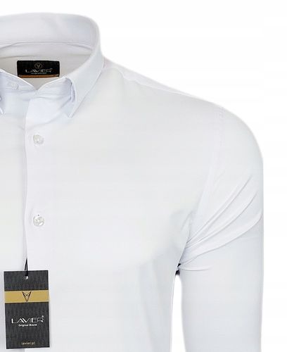 Koszula męska Biała dopasowana Lavier - SLIM FIT Bawełna Rozmiar XL na Arena.pl
