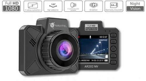 Wideorejestrator NAVITEL AR202 NV, obiektyw 140°, tryb parkingowy na Arena.pl