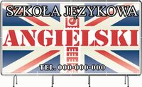 BANER REKLAMOWY 200x100cm projekt w cenie SZKOŁA JĘZYKOWA ANGIELSKI