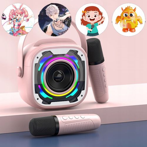 Zestaw do Karaoke Bluetooth Bezprzewodowy Głośnik + 2 Mikrofony Dla Dzieci na Arena.pl