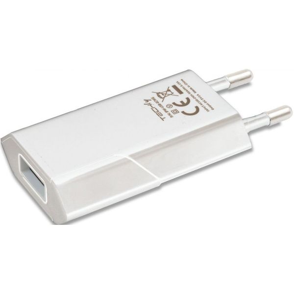 SIECIOWA ŁADOWARKA TECHLY USB 230V - 5V 1A SLIM BIAŁA zdjęcie 1