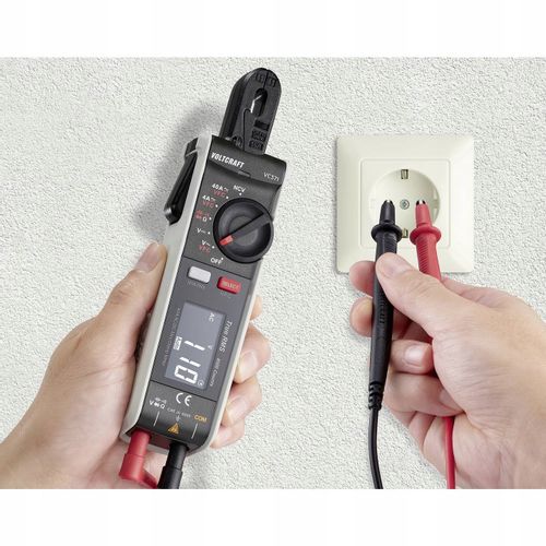 Miernik cęgowy MULTIMETR 600V CAT III True RMS LATARKA 40 A wąskie kleszcze na Arena.pl