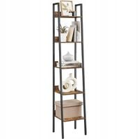 INDUSTRIALNY REGAŁ STOJĄCY 5 PÓŁEK DRABINKA NA KSIĄŻKI LOFT 5 POZIOMÓW