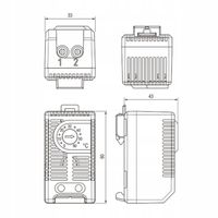 Termostat do grzałki NC do szafy sterowniczej | 0-60 °C dwubiegunowy