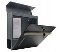 Skrzynka na listy wrzutnia z gazetnikiem ANTRACYT RAL7016 STAL 3.5 KG OKNO
