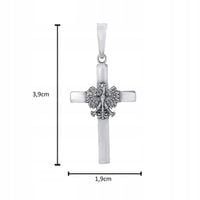 SREBRNY KRZYŻYK PATRIOTYCZNY Z ORŁEM 925 PREZENT DLA NIEGO DZIADKA TATY