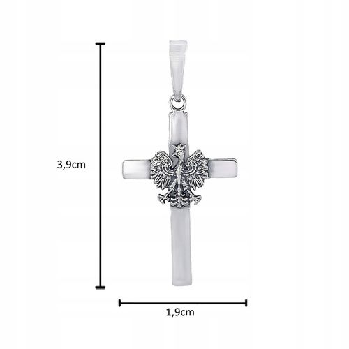 SREBRNY KRZYŻYK PATRIOTYCZNY Z ORŁEM 925 PREZENT DLA NIEGO DZIADKA TATY na Arena.pl