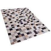 Dywan patchwork skórzany 160 x 230 cm wielokolorowy RIZE