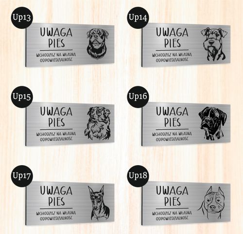 Tabliczka dibond uwaga pies Buldog francuski 20x10 cm z NADRUKIEM UV na Arena.pl