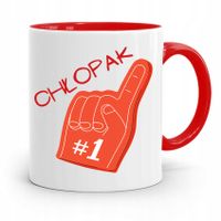 Kubek Czerwony Prezent Dla Chłopaka Numer Jeden Z Nadrukiem Ze Zdjęciem