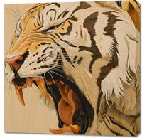 Obraz 90x90cm Majestatyczny Ryk Tygrysa