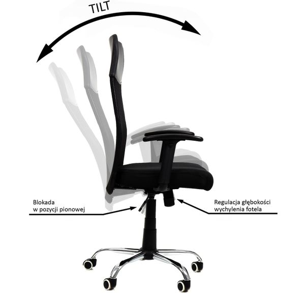 Fotel biurowy 2501 czarny zdjęcie 3