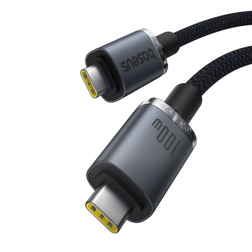 Kabel przewód Crystal Shine USB-C - USB-C USB3.2 100W 20Gbps 1.5m - czarny na Arena.pl