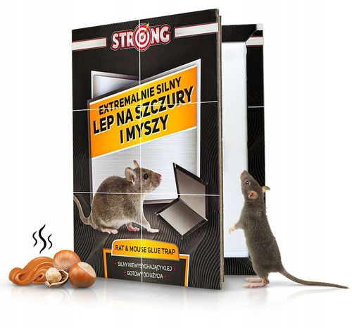5X DUŻY LEP NA SZCZURY I MYSZY PUŁAPKA LEPOWA Z WABIKIEM 35X22 CM na Arena.pl