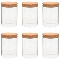 Szklane słoje z korkową pokrywką, 6 szt., 650 ml