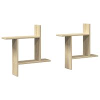 Półki ścienne, 2 szt., dąb sonoma, 50x12x50 cm