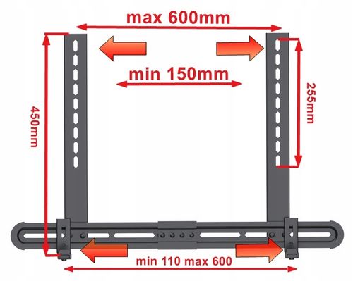 Uchwyt do Głośnika typu Soundbar pod i nad Telewizor Uniwersalny na Arena.pl