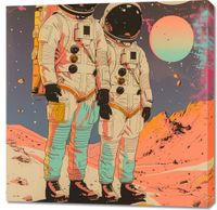 Obraz 90x90cm Astrounauci Kosmonauci
