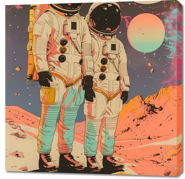 Obraz 90x90cm Astrounauci Kosmonauci zdjęcie 1