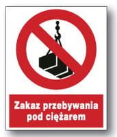 ZZO-41 ZNAK BHP PCV zakaz przebywania pod ciężarem