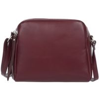 VERA PELLE torebka skórzana listonoszka 3 komorowa z paskiem V507 c.bordowa