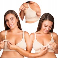 Biustonosz miękki do karmienia duo beżowy M