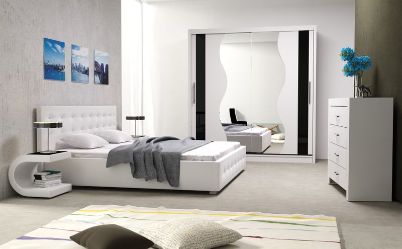 ŁÓŻKO DO SYPIALNI Z POJEMNIKIEM 200x140 TAPICEROWANE RÓŻNE TKANINY zdjęcie 5