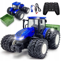 ZDALNIE STEROWANY TRAKTOR CIĄGNIK ZE SKRZYNIĄ RC NA PILOTA ŚWIATŁA LED BL