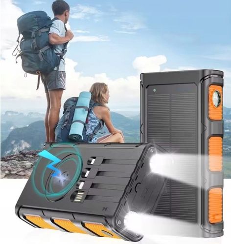 POWERBANK ŁADOWARKA SOLARNY INDUKCJA 36000mAh 8xUSB LATARKA 2x LED USB-C PD na Arena.pl