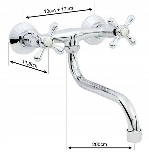 BATERIA ŁAZIENKOWA DWUUCHWYTOWA UMYWALKOWA NAŚCIENNA OBROTOWA WYLEWKA KRAN na Arena.pl
