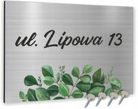 TABLICZKA ADRESOWA DUŻA ALUMINIOWA SREBRNA 40x30