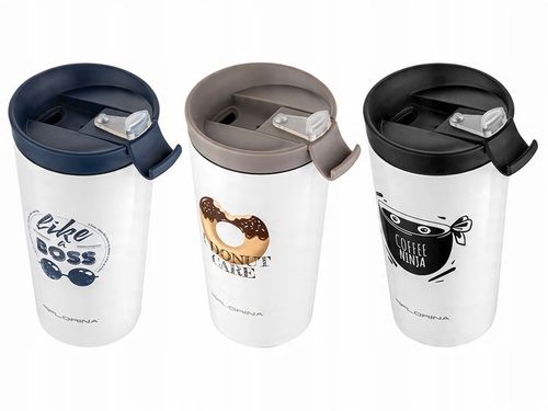KUBEK TERMICZNY TERMOS NA KAWĘ LUB HERBATĘ 360ML Wzory Kubek do Samochodu na Arena.pl