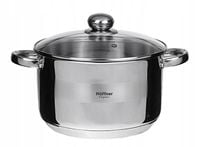 GARNEK STALOWY Z POKRYWKĄ 24cm 6,5L Indukcja gaz HF-4465
