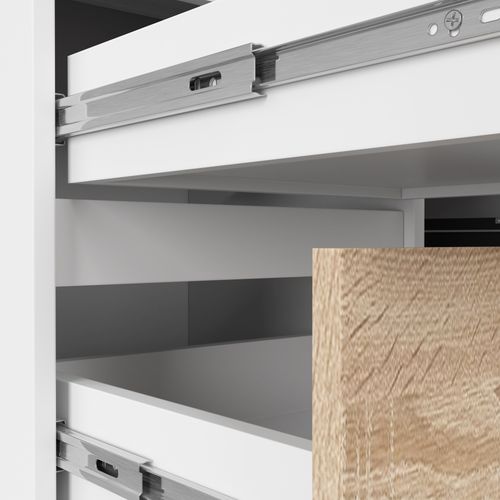 BIURKO NAROŻNE B20 155 cm LEWE BIAŁE / SONOMA na Arena.pl