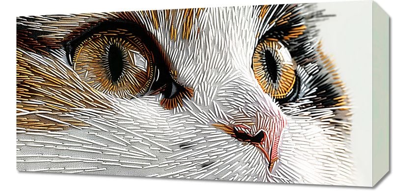 Obraz 60x30cm Nitkowany Kot zdjęcie 1