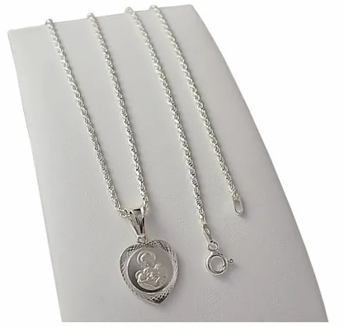 Łańcuszek Srebrny Damski Corda z Medalikiem Serduszko pr 925 Grawer Gratis na Arena.pl