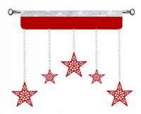 Firana świąteczna Lambrekin GWIAZDKI glamur Boże