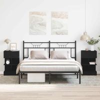 Szafka Nocna 2 pcs Czarny dąb 40 x 35 x 65 cm