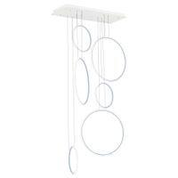 LAMPA wisząca MDECO SLIM/000019/3000/W futurystyczna OPRAWA listwa LED 130W 3000K zwis kaskada pierścienie rings białe