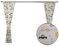 KOMPLET ZASŁON dziecięcych AUTA samochód skandynawski do pokoju chłopca