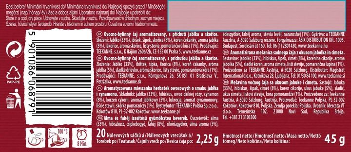 (x6) TEEKANNE Herbata Apple Cinnamon 20tb zdjęcie 3