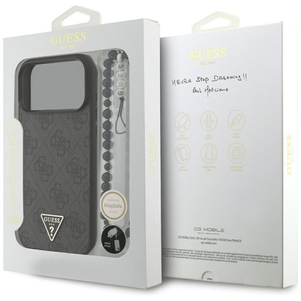 Etui Guess 4G Strap Triangle Logo MagSafe do iPhone 17 Pro Max czarny zdjęcie 8