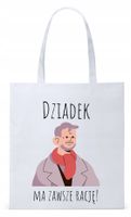 Dla Dziadka Na Prezent Torba Eco Biała Shopper Z Nadrukiem Ze Zdjęciem
