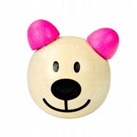 Drewniana główka MIŚ misie buzia 24mm ciemny róż